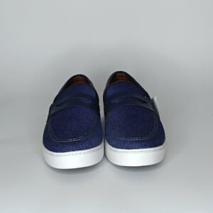 حذاء رجالي الجين وجلد أزرق غامق وأبيض – موديل 153