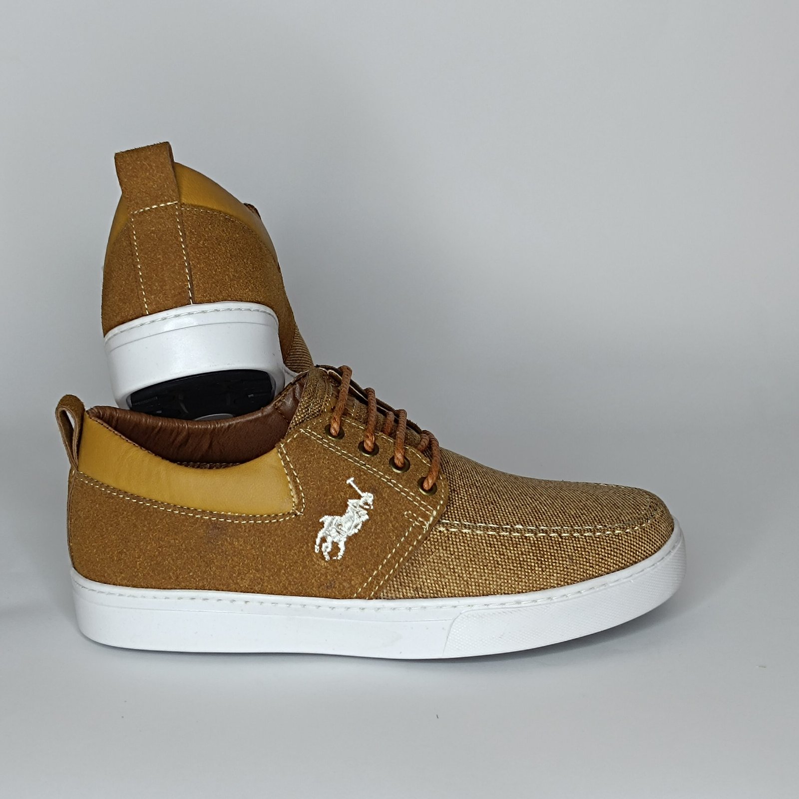 حذاء رجالي الجين برتقالي فاتح وغامق وأصفر غامق وأبيض – موديل 068 - Image 5