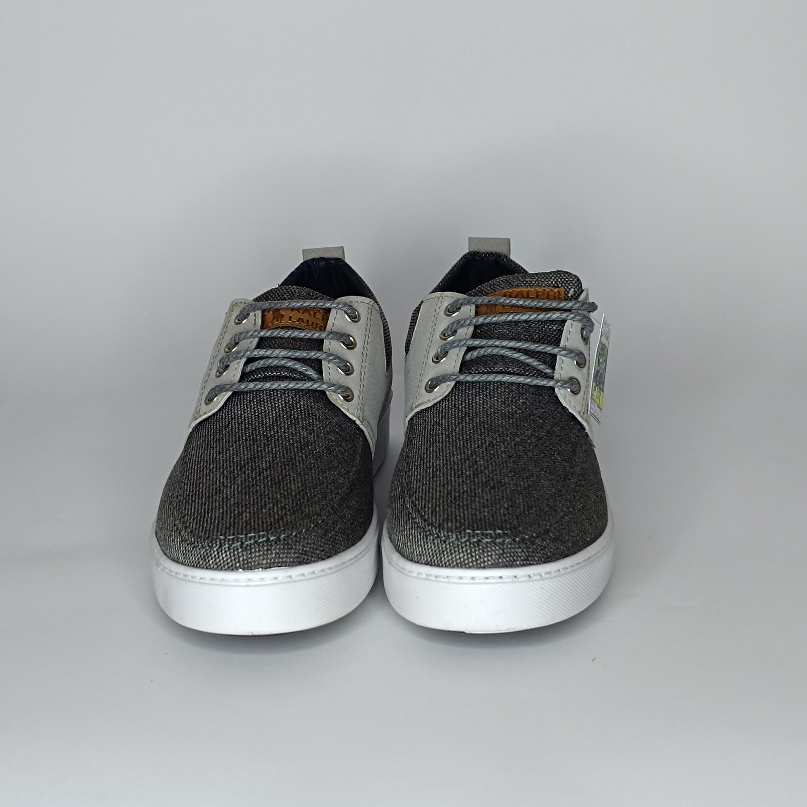 حذاء رجالي الجين رمادي غامق ورمادي فاتح وأبيض – موديل 067