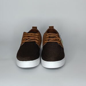 حذاء رجالي الجين بني وبرتقالي غامق وأبيض – موديل 065