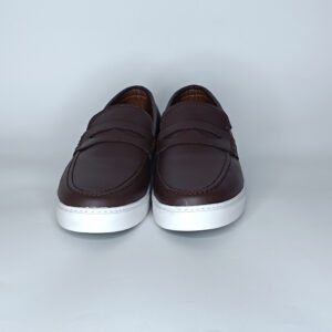 حذاء رجالي الدان بني غامق وأبيض – موديل (15T2)