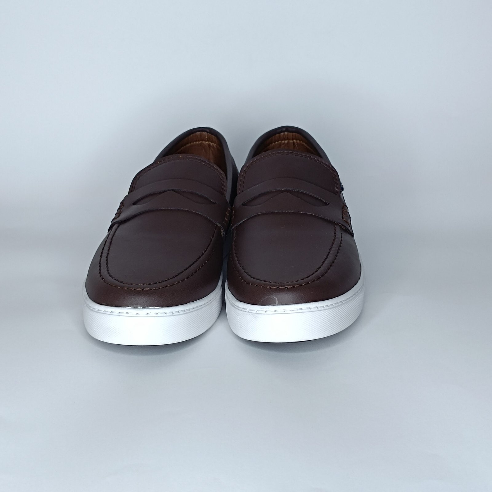 حذاء رجالي الدان بني غامق وأبيض – موديل (15T2)