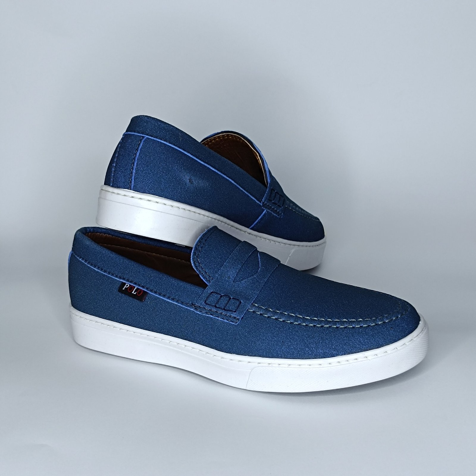 حذاء رجالي الجين أزرق وأبيض – موديل (15D6) - Image 5