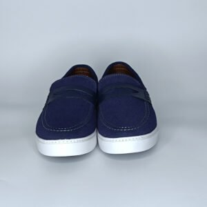 حذاء رجالي الجين وجلد أزرق غامق وأبيض – موديل (15D2)