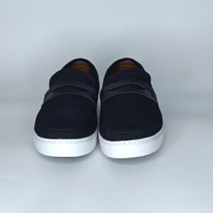 حذاء رجالي الجين وجلد أسود وأبيض – موديل (15D1)