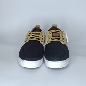 حذاء رجالي الجين أسود وباج غامق وأبيض – موديل