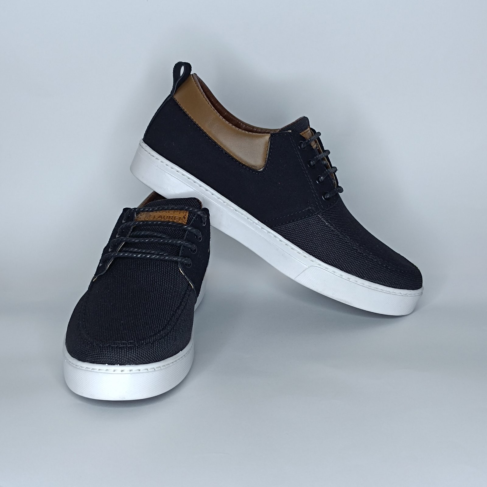 حذاء رجالي الجين أسود وبرتقالي غامق وأبيض – موديل (06T7) - Image 4