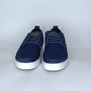 حذاء رجالي الجين أزرق غامق ومتوسط وأبيض – موديل (06T10)