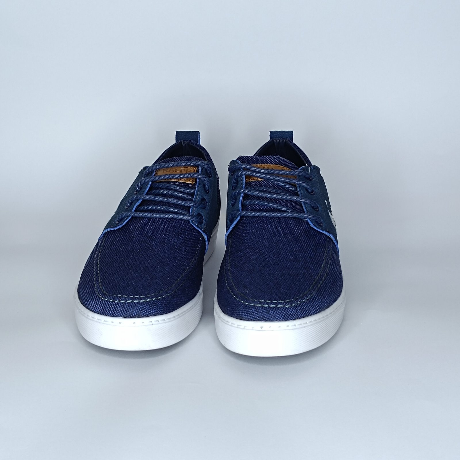 حذاء رجالي الجين أزرق غامق ومتوسط وأبيض – موديل (06T10)