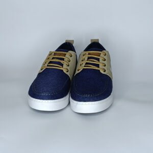 حذاء رجالي الجين أزرق غامق وباج غامق وأبيض – موديل (06T14)