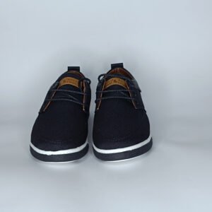 حذاء رجالي الجين أسود وبرتقالي غامق وأبيض – موديل