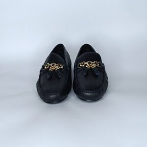 حذاء رجالي الجلد أسود وذهبي– موديل