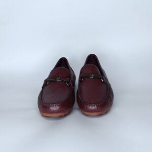 حذاء رجالي جلد أحمر غامق – موديل