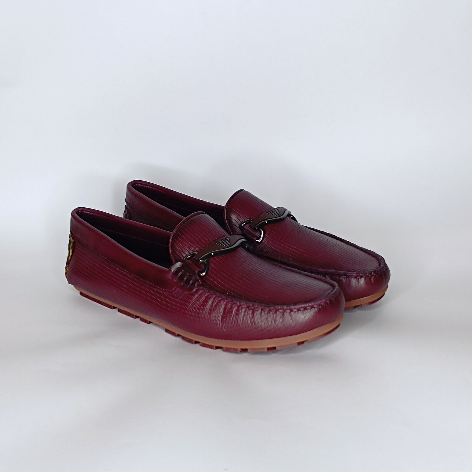 حذاء رجالي جلد أحمر غامق – موديل - Image 2