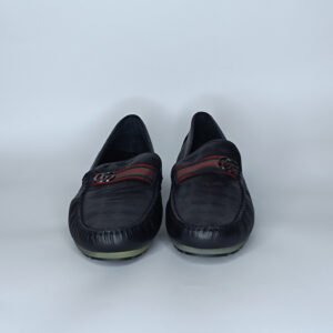 حذاء رجالي جلد أسود وأحمر – موديل