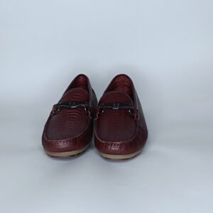 حذاء رجالي جلد أحمرغامق – موديل