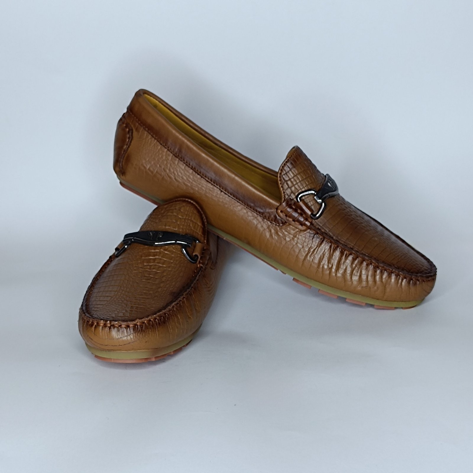 حذاء رجالي جلد بني – موديل - Image 4