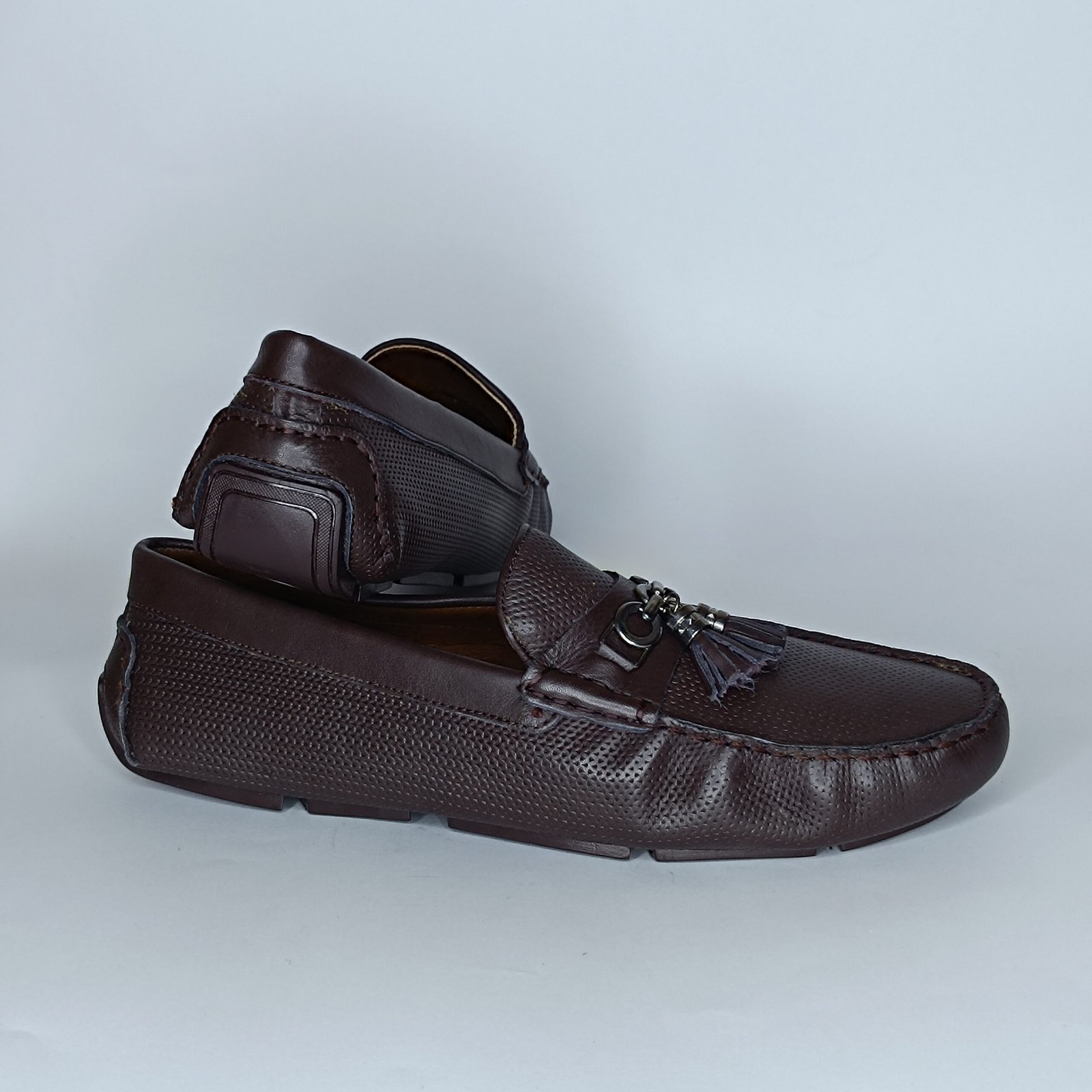 حذاء رجالي جلد بني غامق – موديل - Image 5