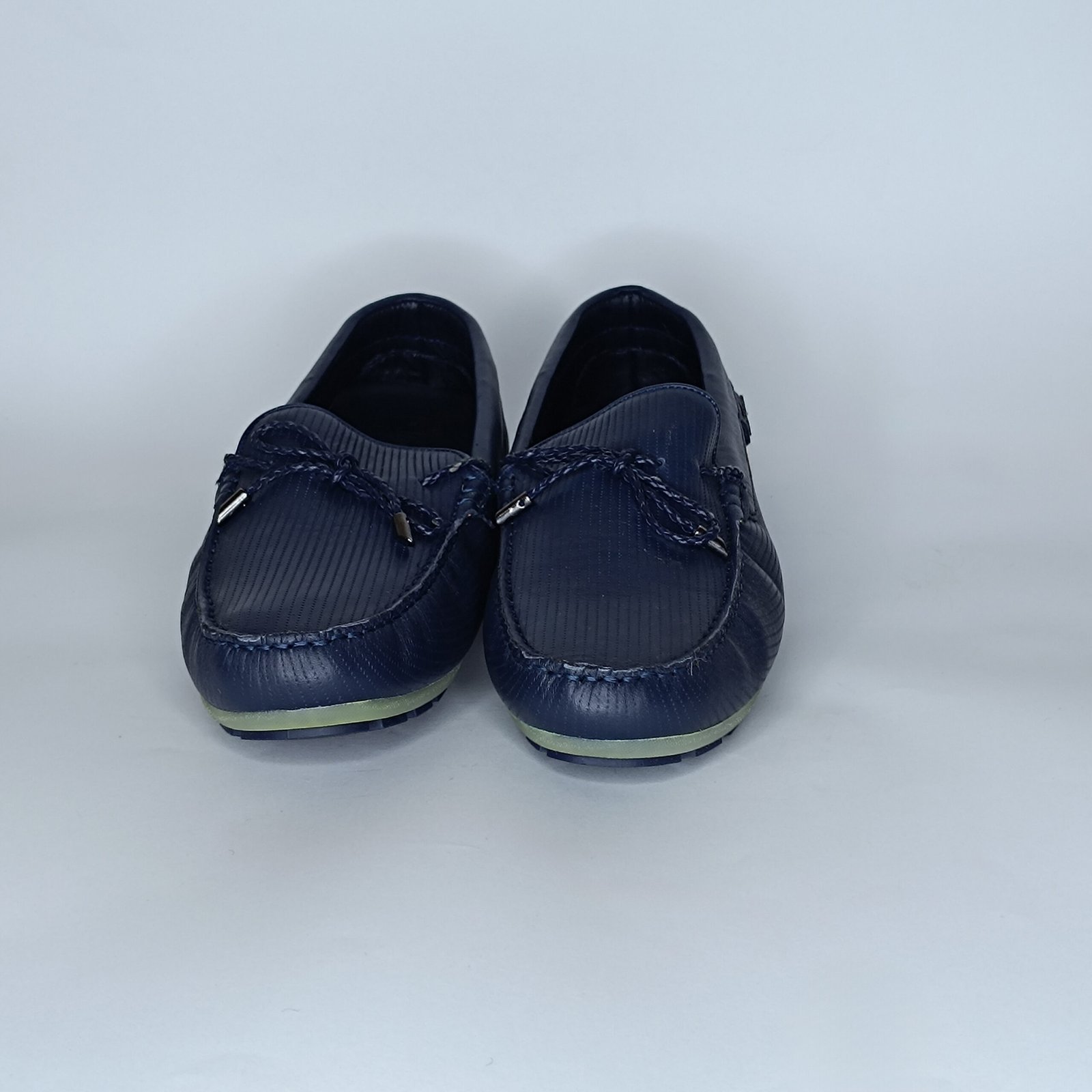 حذاء رجالي جلد أزرق غامق – موديل