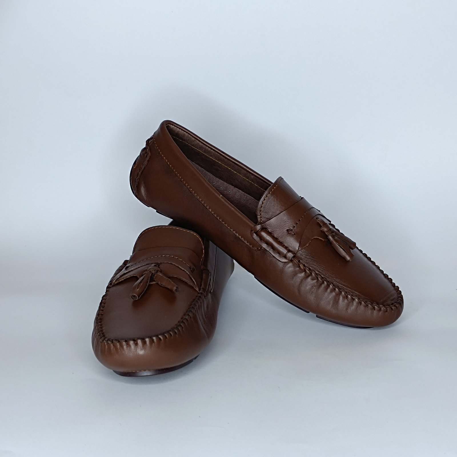 حذاء رجالي جلد بني – موديل - Image 4