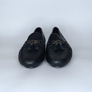 حذاء رجالي جلد أسود وأزرق غامق – موديل