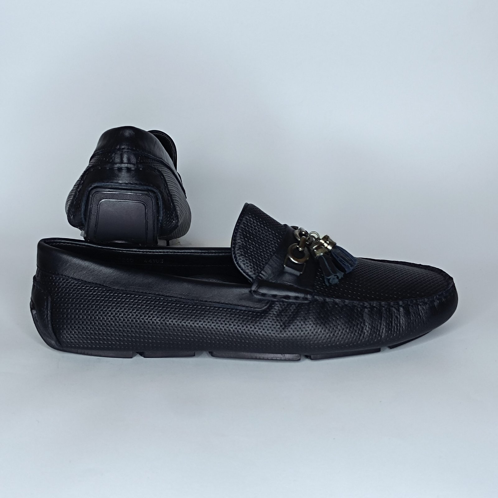 حذاء رجالي جلد أسود وأزرق غامق – موديل - Image 5