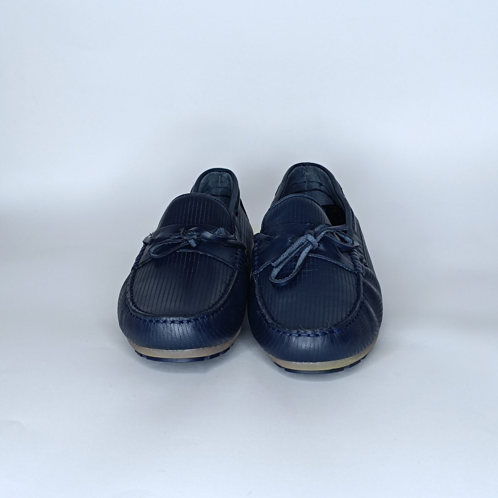 حذاء رجالي جلد أزرق غامق – موديل