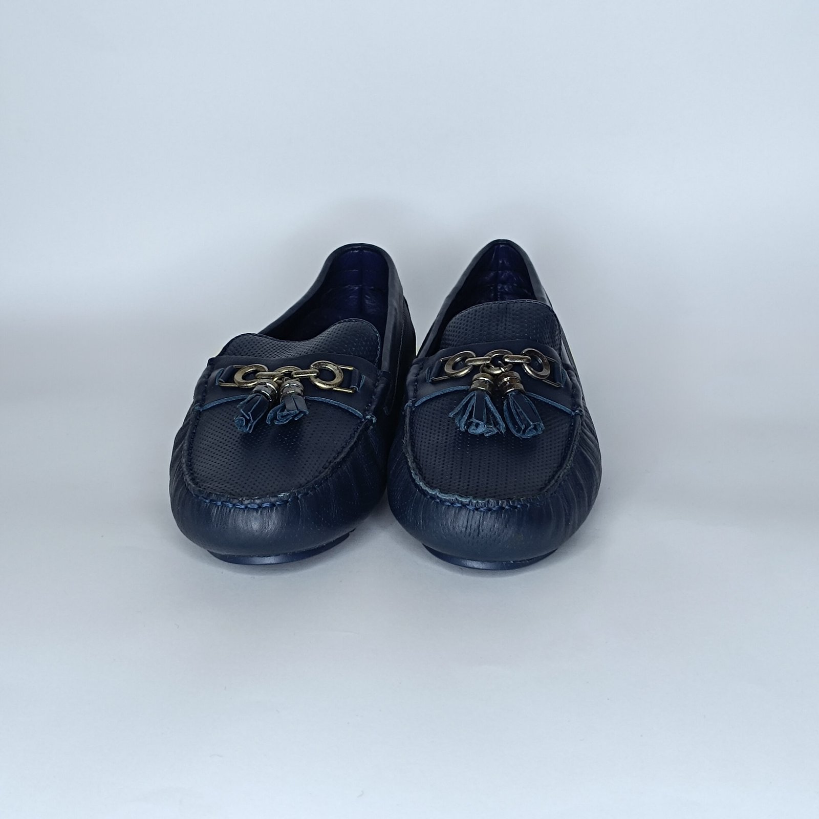 حذاء رجالي جلد أزرق غامق – موديل