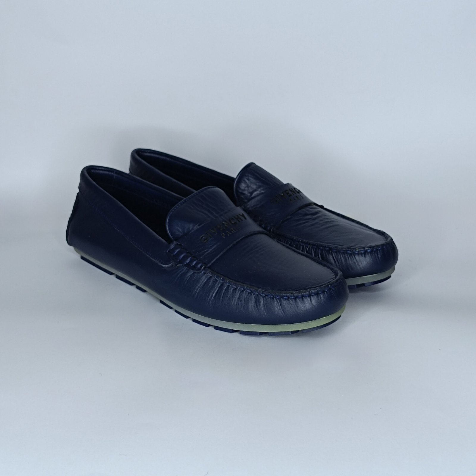 حذاء رجالي جلد أزرق غامق – موديل - Image 2