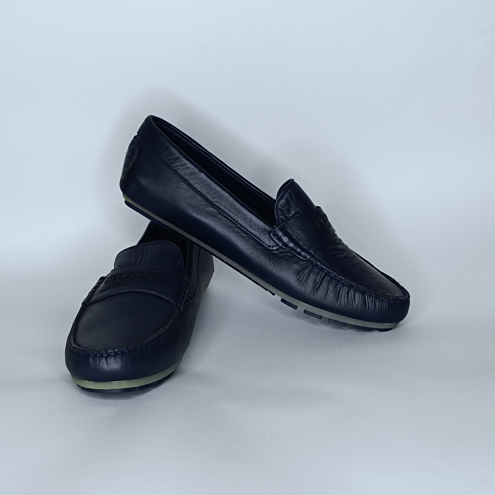 حذاء رجالي جلد أزرق غامق – موديل - Image 4