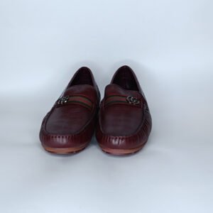 حذاء رجالي جلد أحمرغامق – موديل