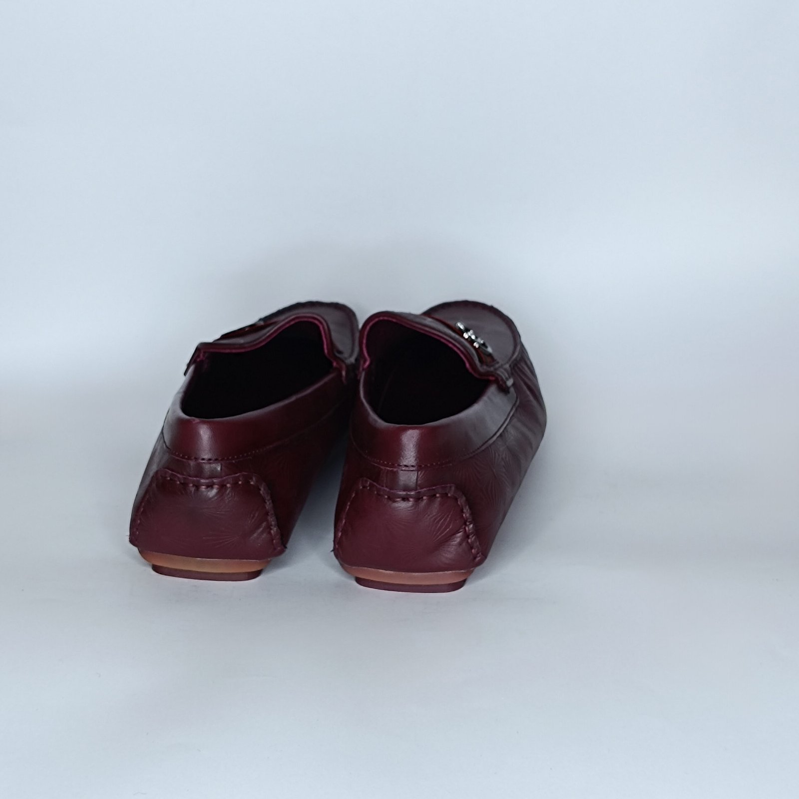 حذاء رجالي جلد أحمرغامق – موديل - Image 3