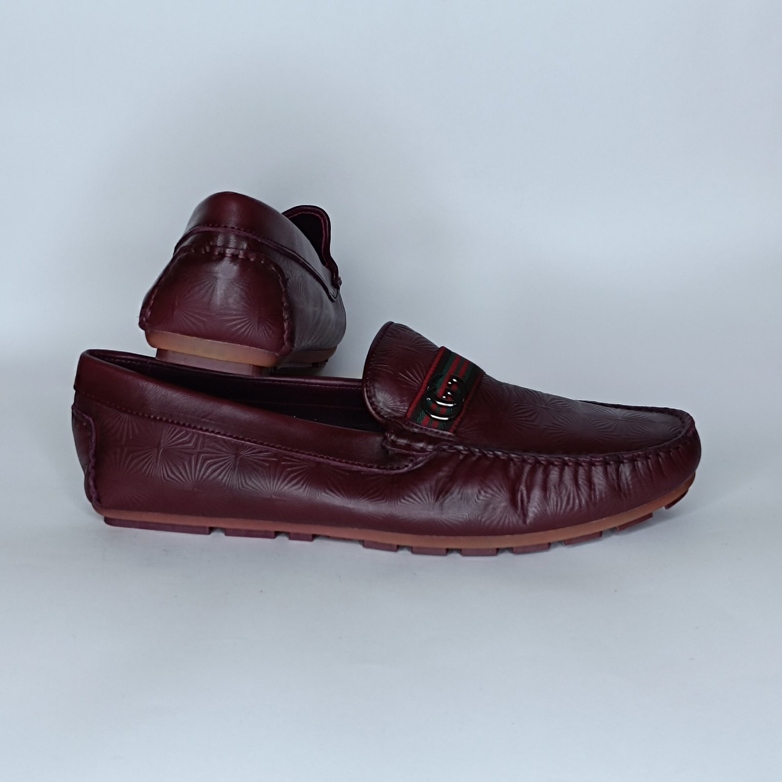 حذاء رجالي جلد أحمرغامق – موديل - Image 5