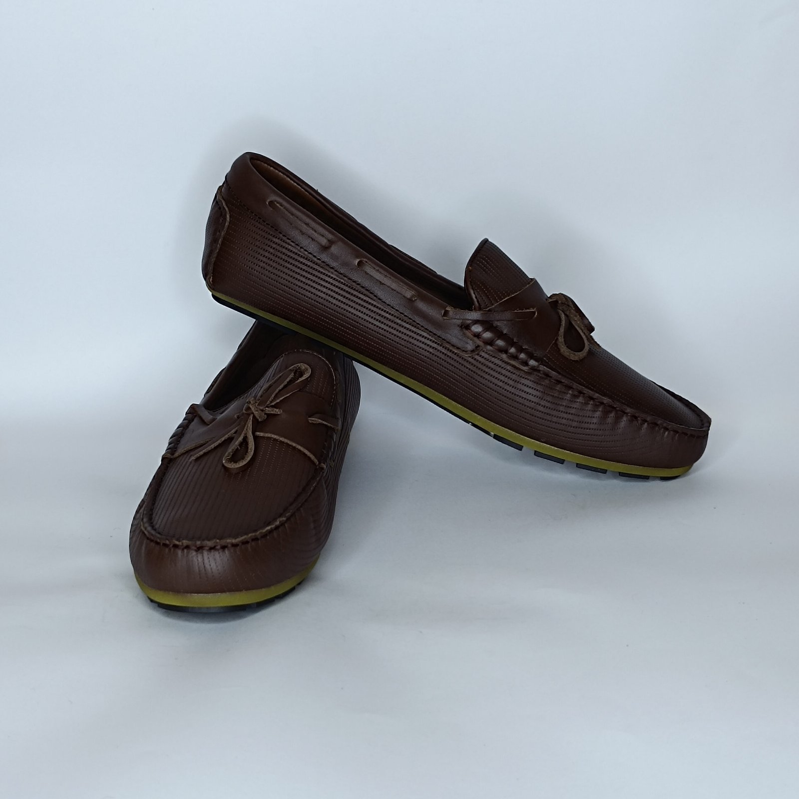 حذاء رجالي جلد بني غامق – موديل - Image 4