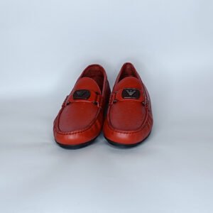 حذاء رجالي جلد أحمر وأسود – موديل