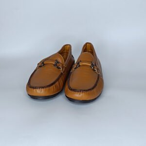 حذاء رجالي جلد بني فاتح وأسود – موديل