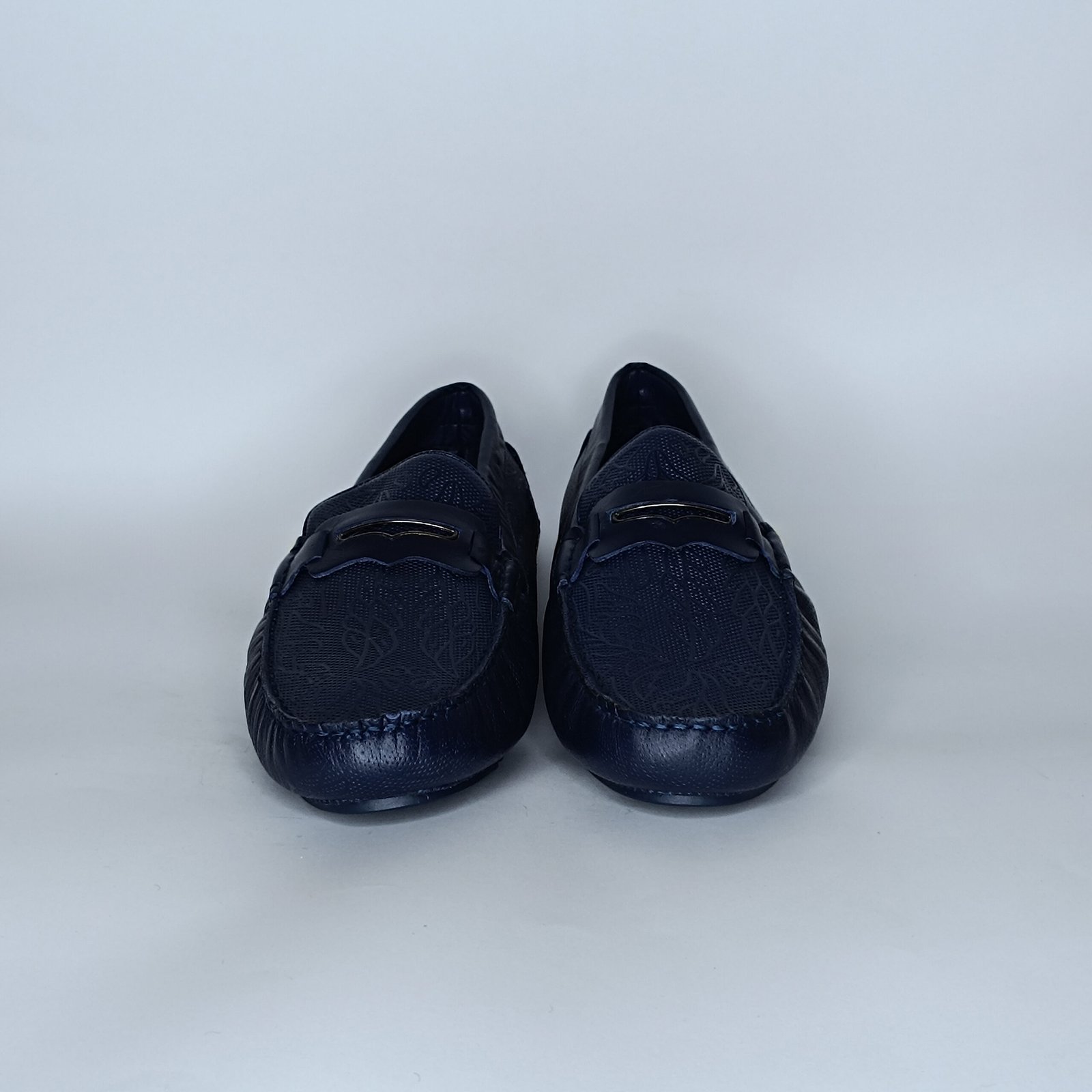 حذاء رجالي جلد أزرق غامق – موديل