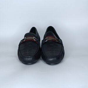 حذاء رجالي جلد أسود و أحمر– موديل