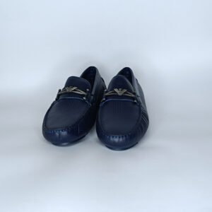 حذاء رجالي جلد أزرق غامق – موديل