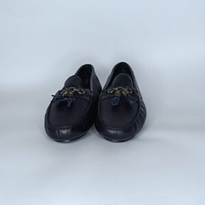 حذاء رجالي جلد أسود وأزرق غامق – موديل