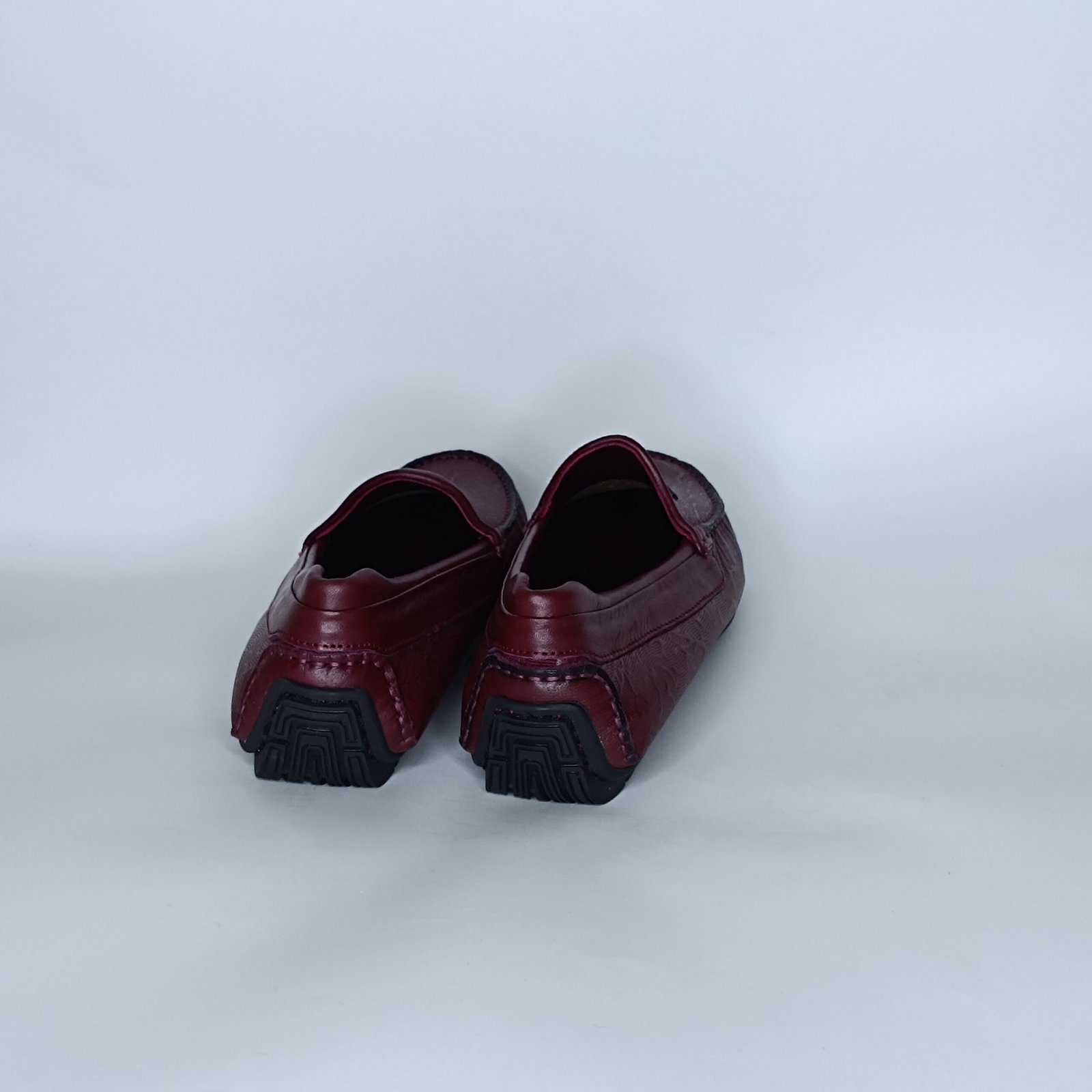 حذاء رجالي جلد أحمرغامق وأسود – موديل - Image 3