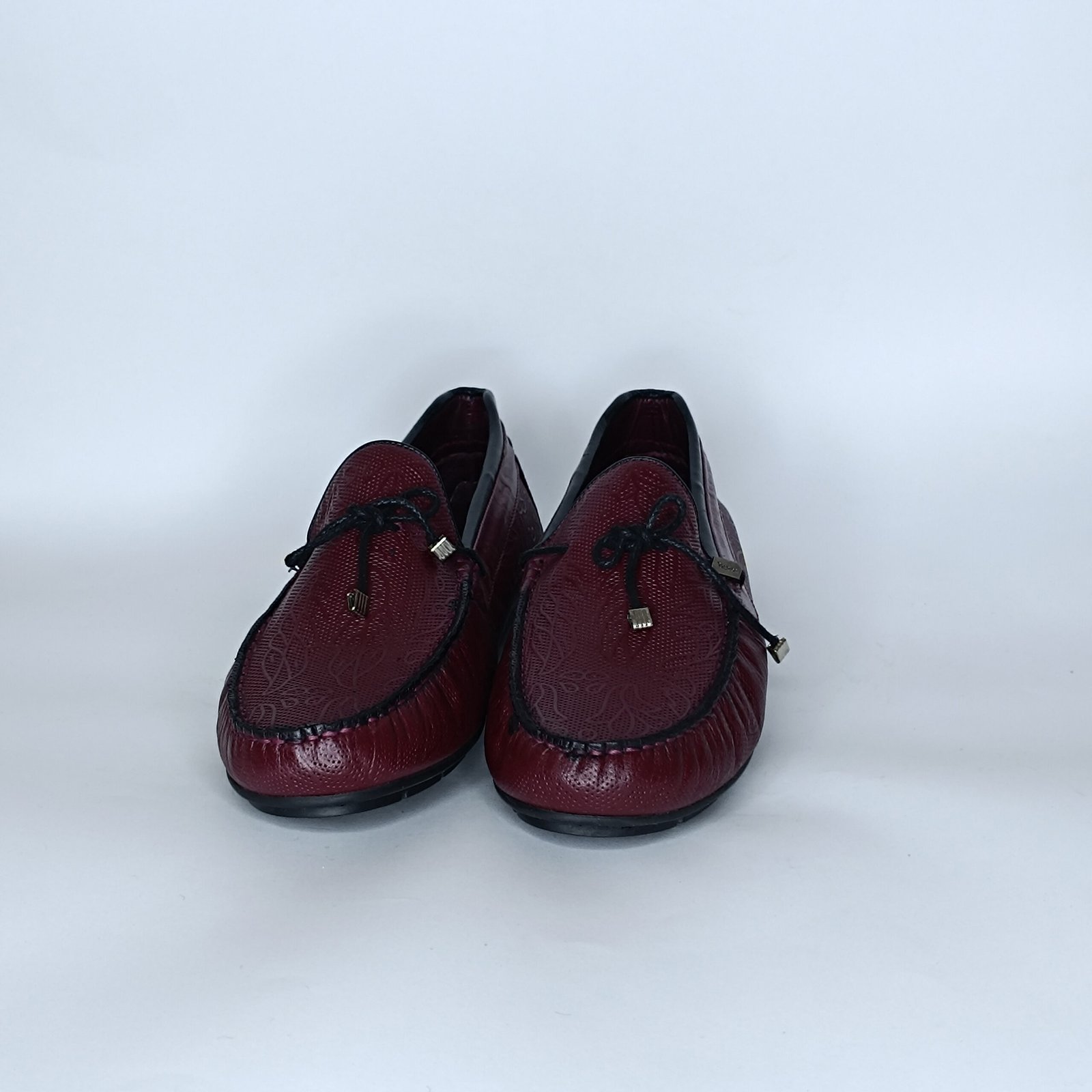 حذاء رجالي جلد أحمرغامق وأسود – موديل