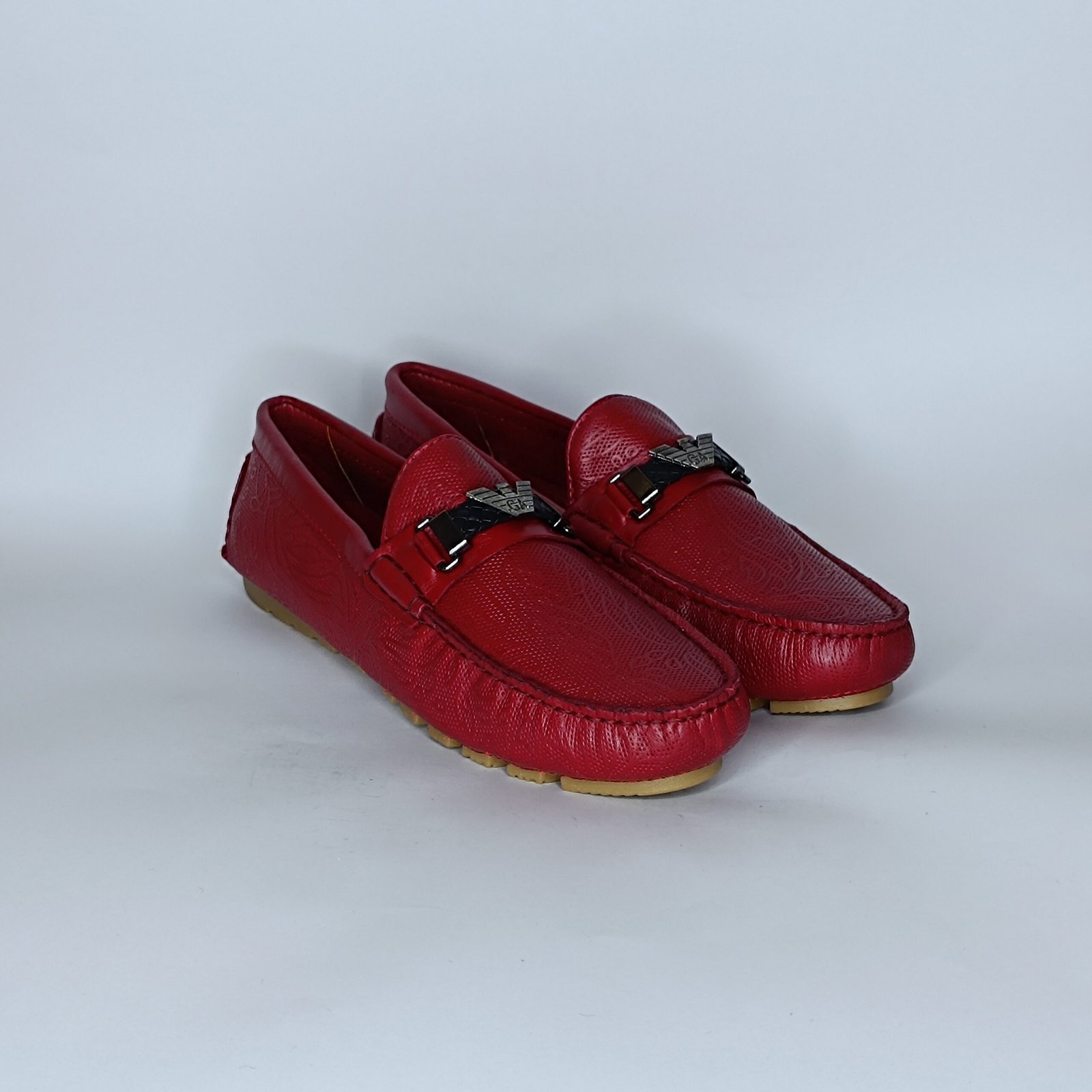 حذاء رجالي جلد أحمر وأصفروأسود – موديل - Image 2