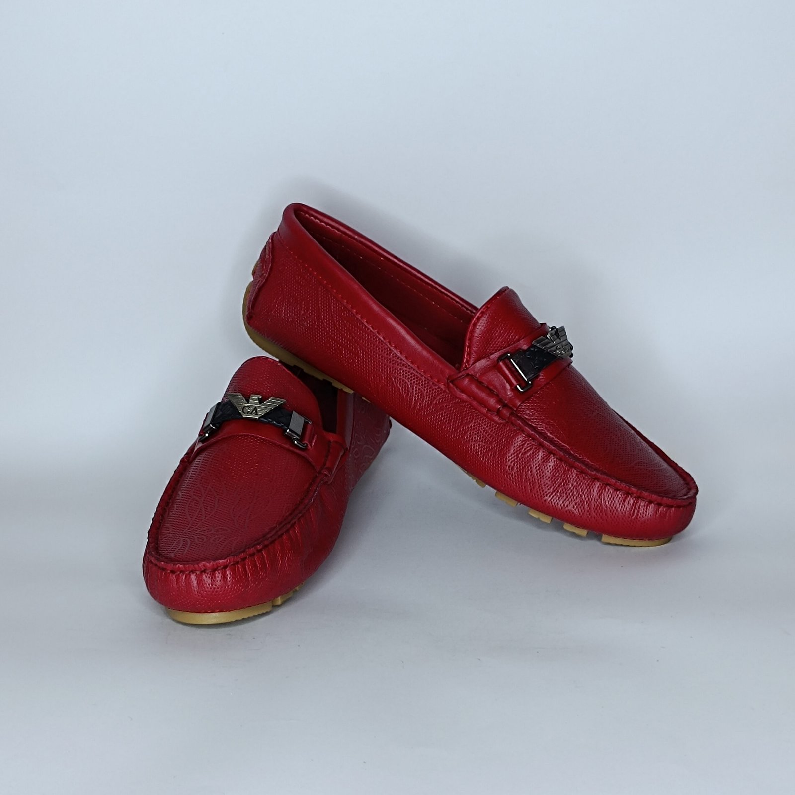 حذاء رجالي جلد أحمر وأصفروأسود – موديل - Image 4