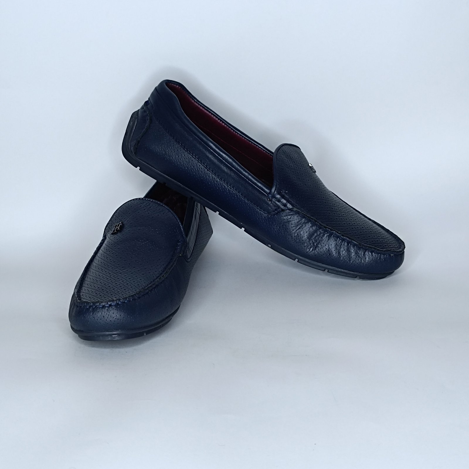 حذاء رجالي جلد أزرق غامق – موديل - Image 4