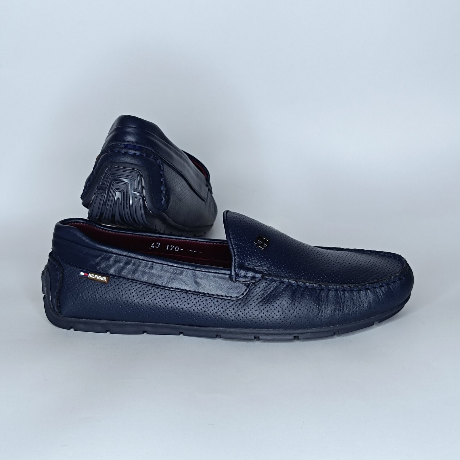 حذاء رجالي جلد أزرق غامق – موديل - Image 5