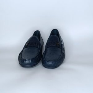 حذاء رجالي جلد أزرق غامق – موديل