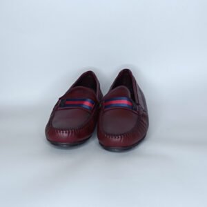 حذاء رجالي جلد أحمروأزرق غامق وأسود – موديل